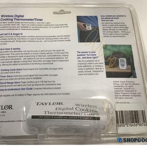 Taylor Commercial Digital Wireless Thermometer New In Package #B13 - Picture 4 of 6